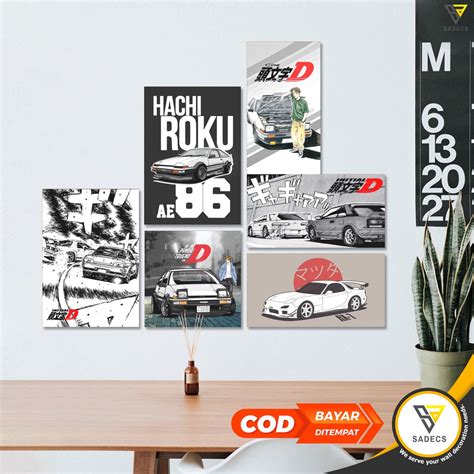 KAYU HIASAN DINDING Sadecs Poster Wood Canvas INITIAL D Room Wall