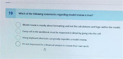 Solved Which Of The Following Statements Regarding Model