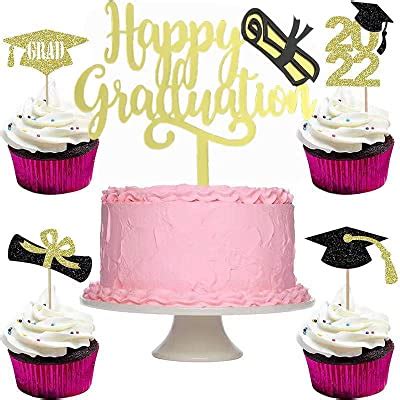 Buy ANCTEY Graduation Cake Toppers Set 1 Big Acrylic Happy Graduation