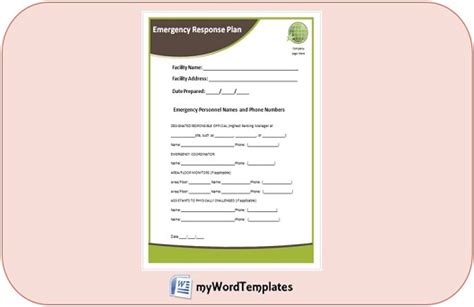 Emergency Response Plan Template My Word Templates