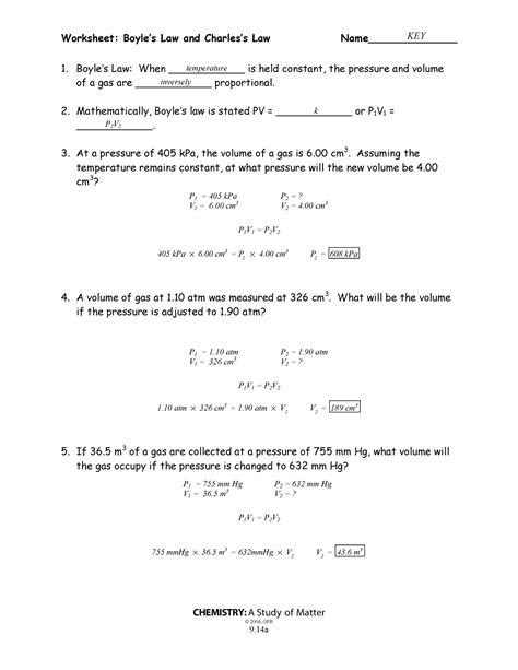 9 14ab Boyles Law And Charless Law Wkst Key Worksheet Boyles Law