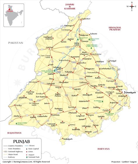 Punjab Map, Punjab State Map, Bhu Naksha Punjab