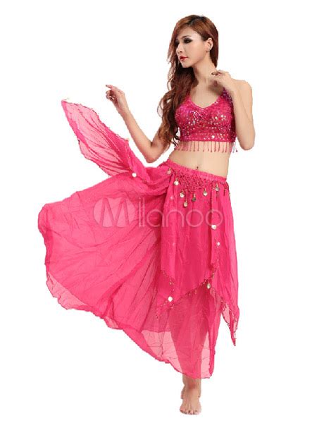 Shiny Chiffon Belly Dance Outfits For Women