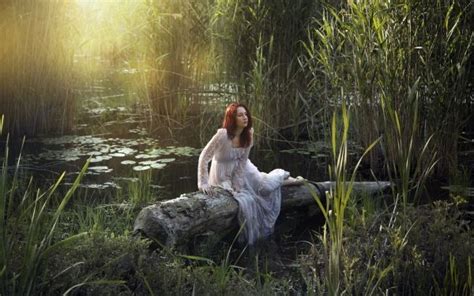 Wallpaper Forest Women Outdoors Model Nature Sitting Jungle