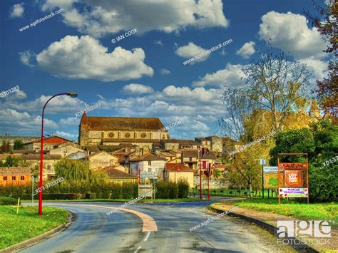 Entrance To Village With Eglise Saint Etienne Lauzun Lot Et Garonne