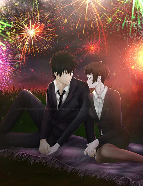 Commission Psycho Pass Kogami X Akane Fireworks By Lesya7 On Deviantart