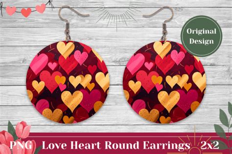 Love Earrings Sublimation Design Png Graphic By Ailirel Design