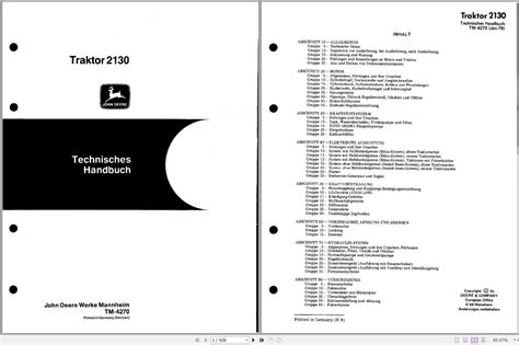 John Deere Agricultural Tractor 2130 Technical Manual PDF TM4270 DE