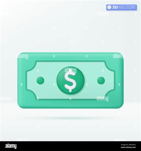 3d Dollar Bill Icon Symbol Green Paper Bill Cash Interest Rate Business And Finance