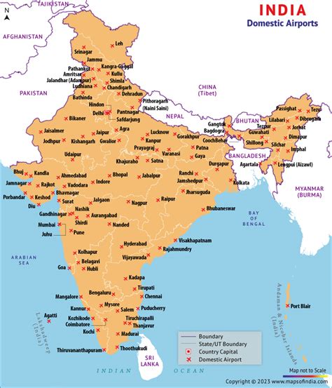 Domestic Airports Map In India Domestic Airports Airport Map India Images