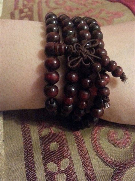 Mantra Sandlewood Prayer Mala Beads Buddhist by YaYaHippieEmporium