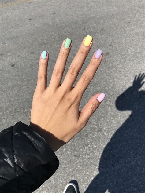 Rainbow Nails Pastel Nails Fun Nails Rainbow Nails Coffin Nails