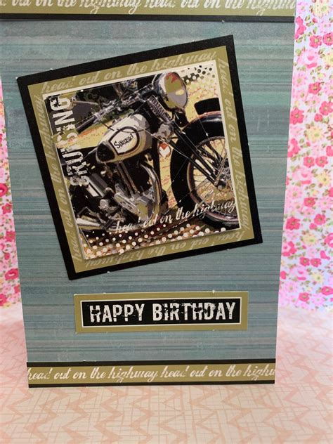 Motorbike Birthday Card 3d Effect Handmade Etsy