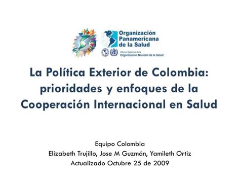 PPT La Política Exterior de Colombia prioridades y enfoques de la