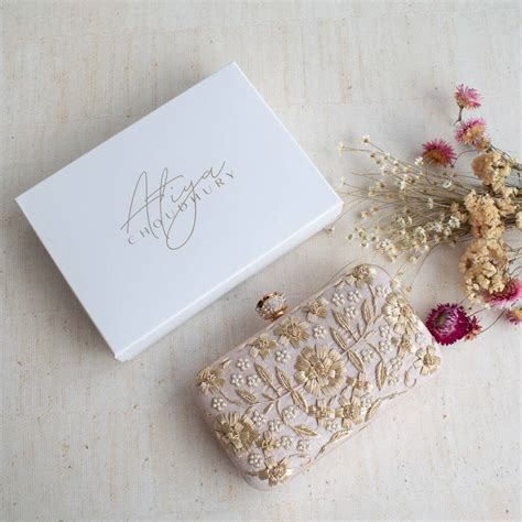 Asha Nude Pink Rose Clasp Clutch By Atiya Choudhury