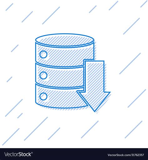 Blue Line Server Data Web Hosting Icon Isolated Vector Image