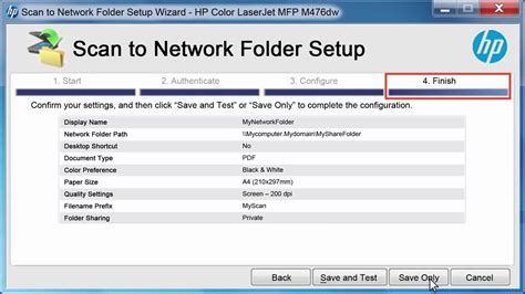 Setting Up Scan To Network Folder Using Hp Software Wizard Youtube