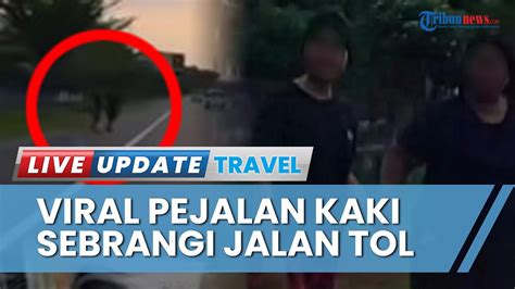 Nekat 2 Warga Pejalan Kaki Wanita Sembarangan Nyeberang Di Jalan Tol