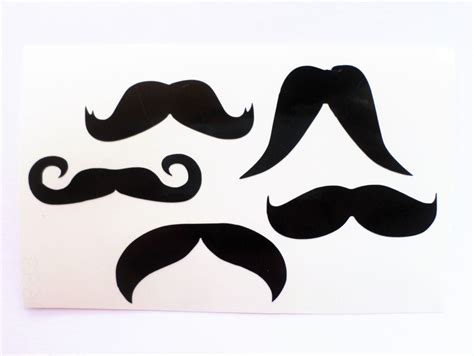 5 Mustache Stickers Mustache decals Vinyl Sticker Mustache cup