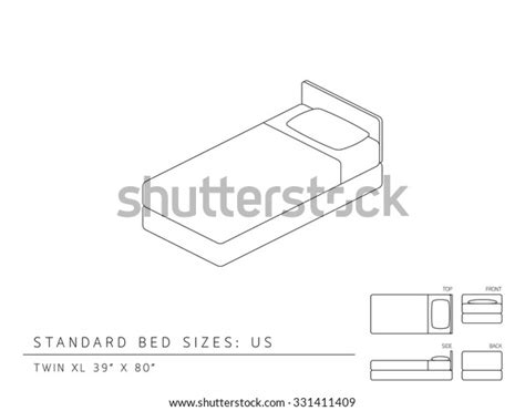 Standard Bed Sizes Us United States Stock Vector (Royalty Free ...