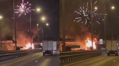 TV8 md VIDEO Atmosferă de Revelion pe o autostradă din Rusia Un