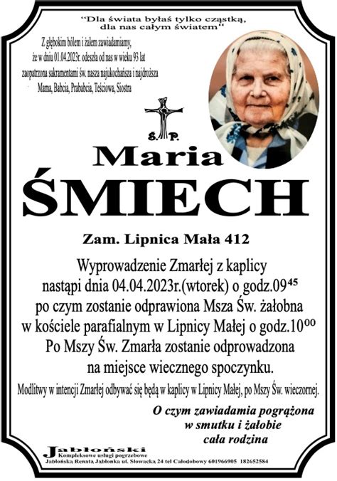 Maria Miech Nekrologi Podhale Pl