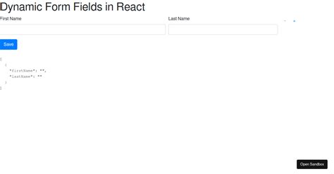 React Dynamic Form Fields Forked Codesandbox