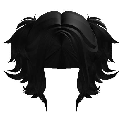 Short Messy Pigtails W Bangs Black Roblox