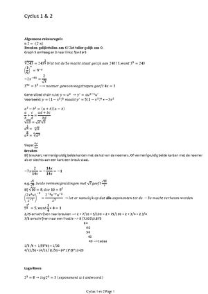 Uitwerkingen Practicum Opgaven Set 1a Wiskunde 1 Uitwerkingen