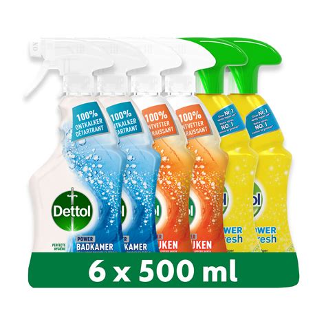 Dettol Dettol 3l Allesreiniger Spray Power And Fresh Badkamer 2x500ml