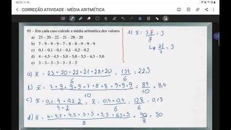 Estat Stica B Sica Corre O Do Exerc Cio Sobre M Dia Aritm Tica Youtube