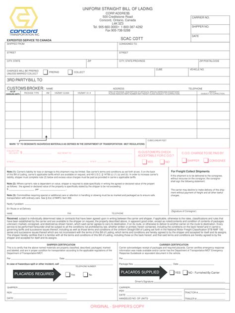 Fedex Freight Bol Form Fillable Printable Forms Free Online