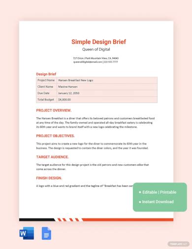 Design Brief 25 Examples Template Format How To Make Pdf