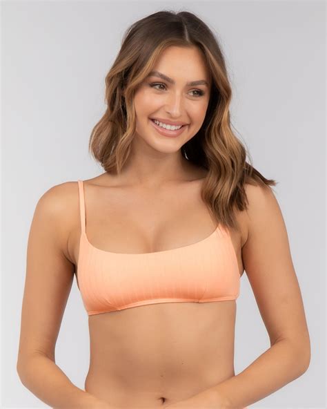 Shop Topanga Dream Bikini Top In Neon Peach Fast Shipping Easy