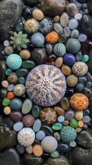 Premium AI Image A Collection Of Sea Shells And Starfish Are Arranged