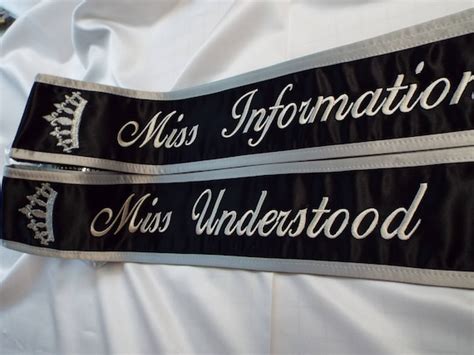 Pageant Sashes Black Satin Dark Gray Trim And Thread Etsy