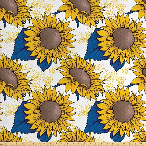 Sunflower Fabric by the Yard Yellow Large Sunny Allover You - Etsy