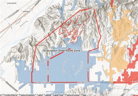 Somis Fire Evacuation Map Evacuation Area And Fire Perimeter In