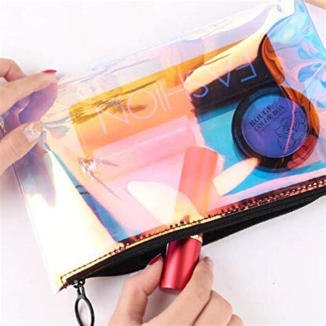 Tendycoco Holographic Makeup Bag Iridescent Cosmetics Bag Hologram