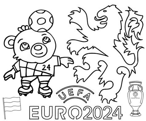 Coloriage Image de lUEFA Euro 2024 télécharger et imprimer gratuit