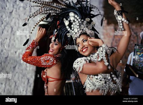 For The Joy Of Samba Shot Of Two Beautiful Samba Dancers Performing In