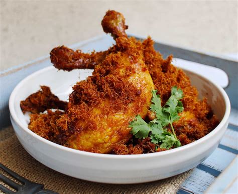 A unique fried chicken dish from West Java. Here, the chicken is ...