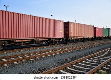 D Illustration Wagon Freight Train Containers Stock Illustration