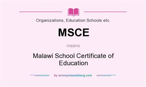 Msce Malawi School Certificate Of Education In Organizations