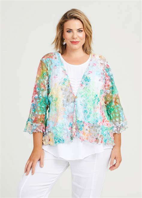 Shop Plus Size Dazzle Boho Lace Cardigan In Multi Taking Shape Au