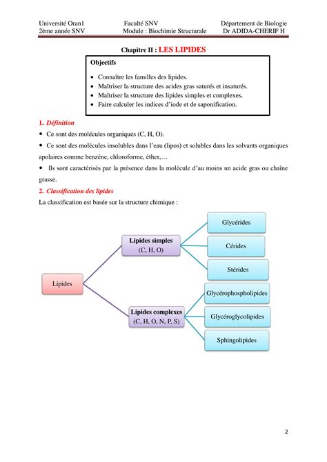 Solution Chapitre Les Lipides Studypool