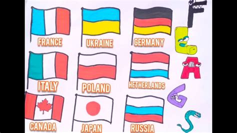 How To Draw Flags Drawing Flags And Learning The Names Of Countries