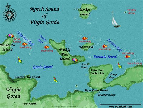 Map Of North Sound In Bvi Bvi Map Virgin Gorda