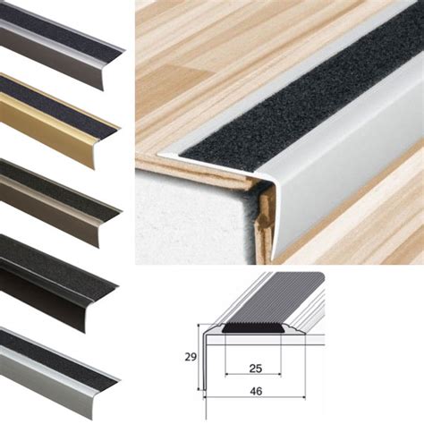 Buy Top Quality Anodised Aluminium Stairs Nosing Edge Trim With Anti Slip Tape