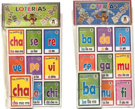 Paquete Con 2 Piezas De Lotería Educativa Sílabas Español JAMCVENDE